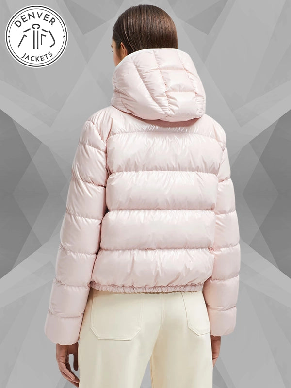 Moncler Andro Hooded Short Down Jacket Pink