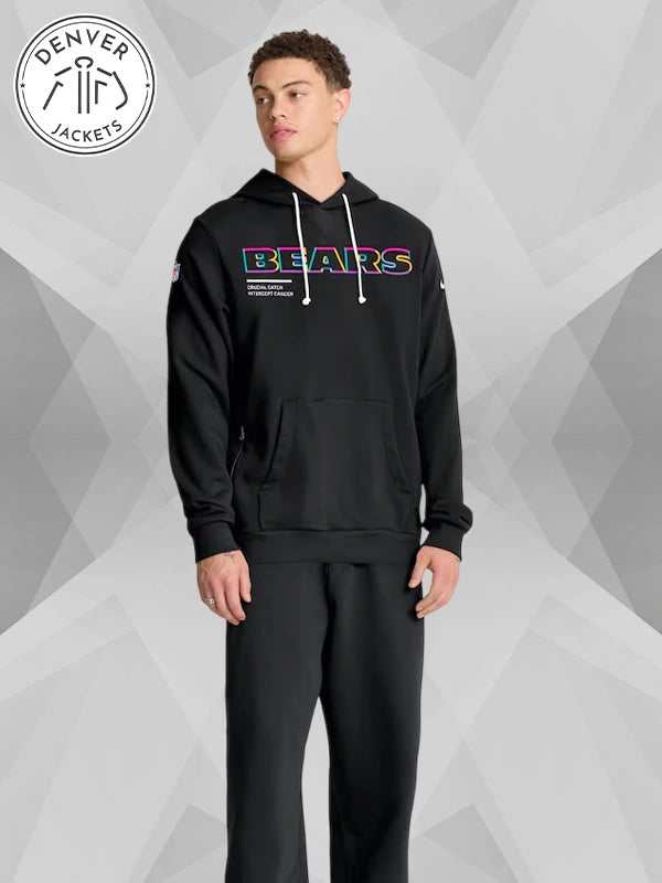 NFL 2025 Crucial Catch Chicago Bears Cancer Sweatshirt Black