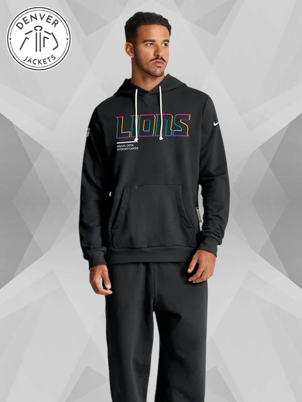 NFL Nike 2025 Crucial Catch Detroit Lions Cancer Sweatshirt