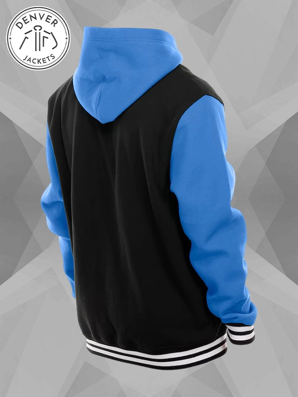 New Era Detroit Lions Hoodie Black and Blue Jacket
