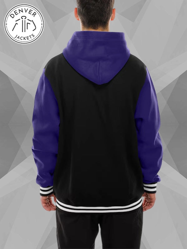 New Era Vikings Black and Purple Hoodie Jacket
