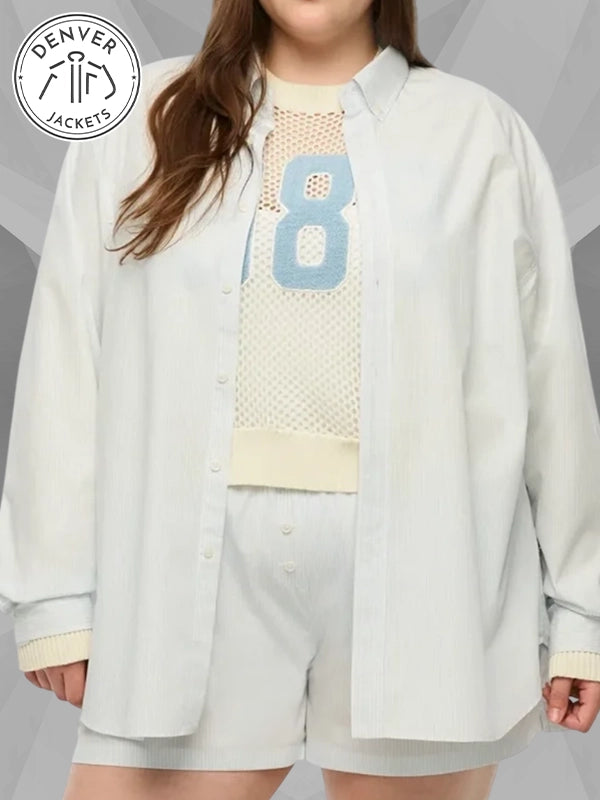New Heights Podcast 2025 Taylor Swift White Shirt