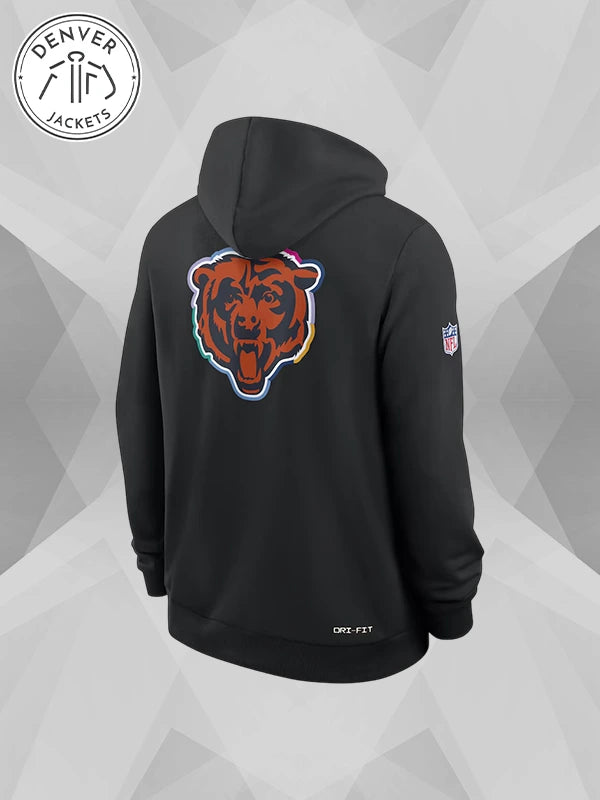 Nike Black Dri Fit Crucial Catch 2025 Hoodie Chicago Bears