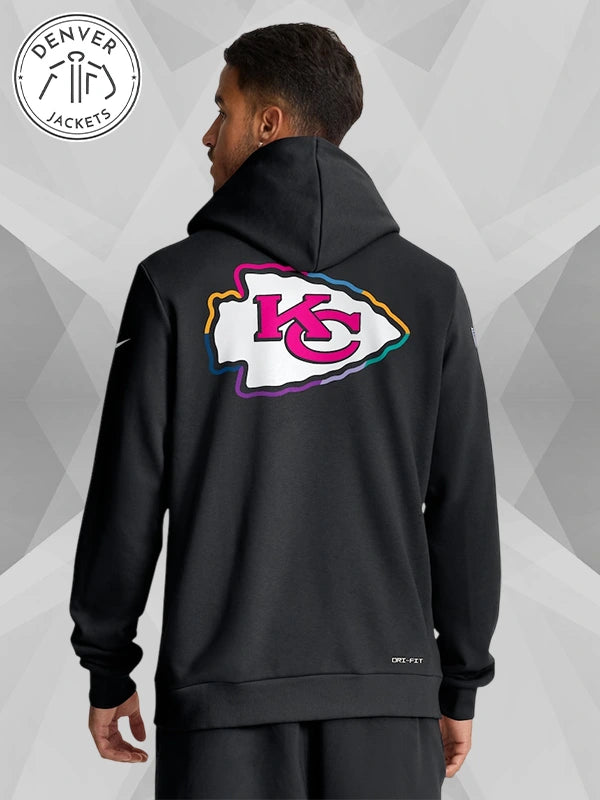 Nike Black Kansas City Chiefs 2025 NFL Crucial Catch Sideline Standard Issue Dri FIT Hoodie