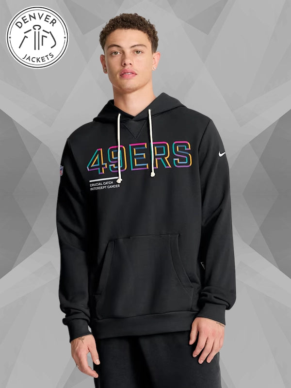 Nike Crucial Catch 2025 San Francisco 49ers Cancer Hoodie In Black