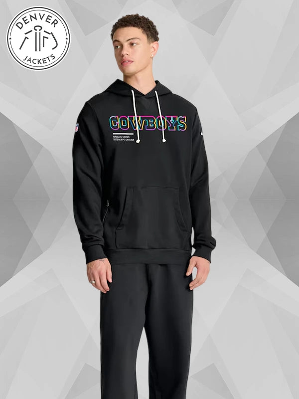 Nike Dri Fit Crucial Catch 2025 Dallas Cowboys Cancer Hoodie