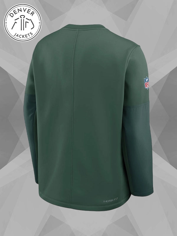 Nike Green Bay Packers Sideline Coach Long Sleeve T Shirt Crewneck