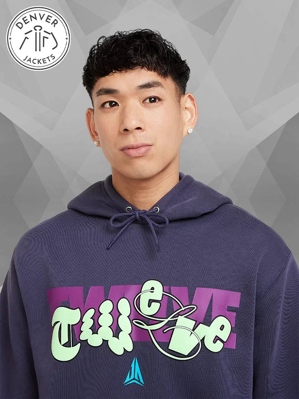 Nike Ja Morant Men s Fleece Basketball Hoodie Purple