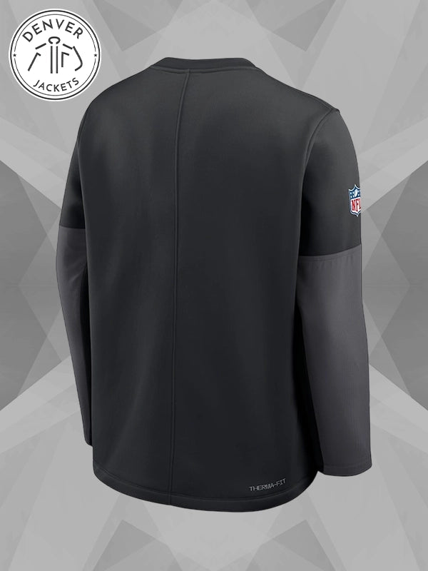 Nike Philadelphia Eagles Black Sideline Coach Long Sleeve T Shirt Black