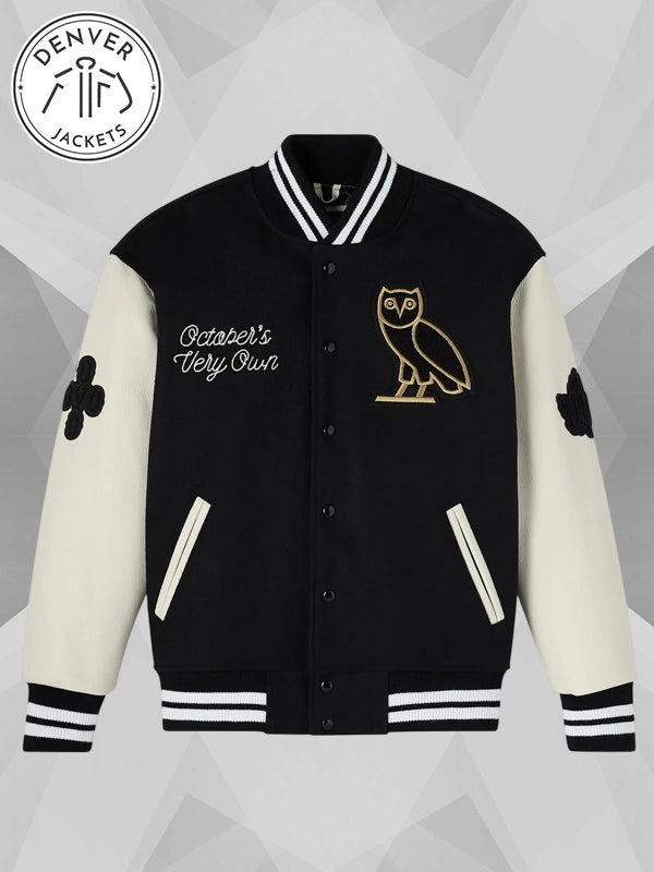 OVO Black White Collegiate Varsity Jacket