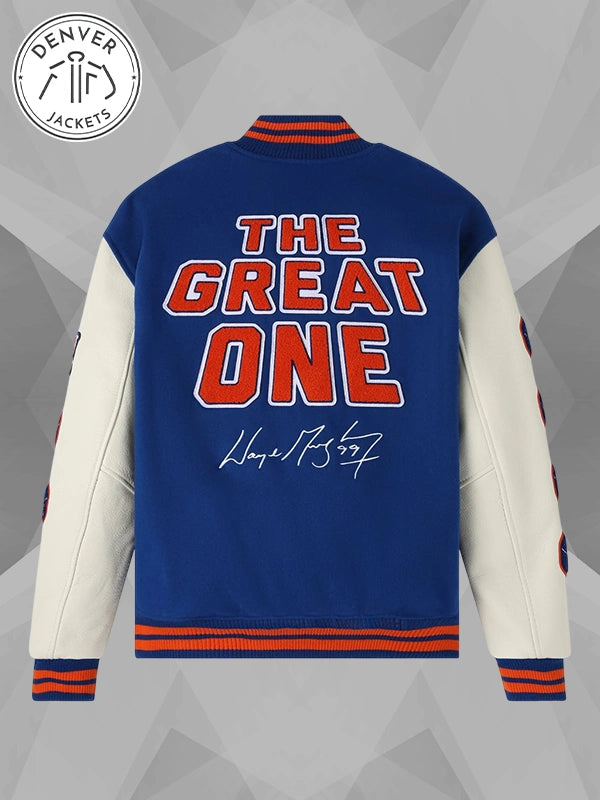 OVO Gretzky The Great One Varsity Jacket Blue