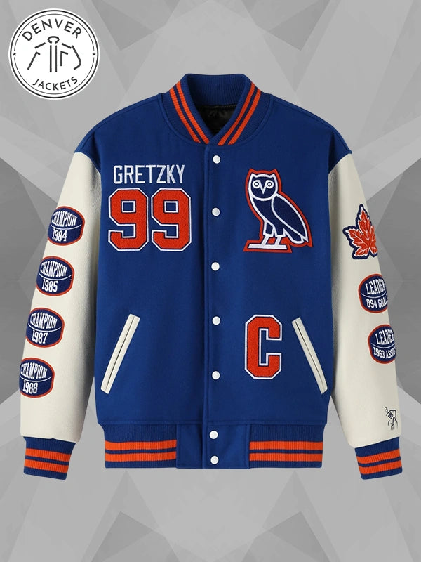 OVO Gretzky Varsity Jacket Blue