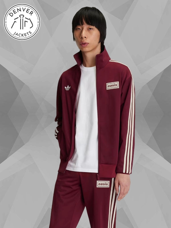 Oasis Adidas Track Jacket Maroon