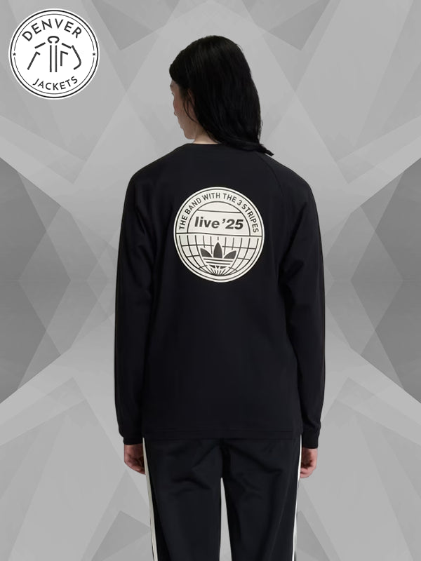 Oasis x Adidas 3 STRIPES Long Sleeve T Shirt Black
