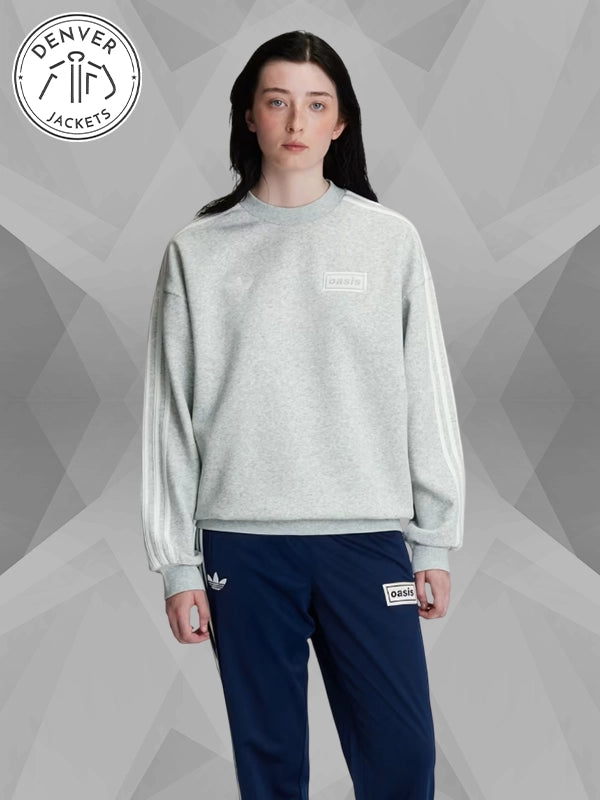 Oasis x Adidas Oversized Crewneck Sweatshirt In Grey