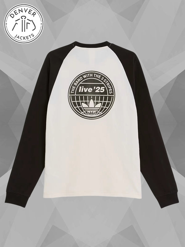 Oasis x Adidas Tour 3 STRIPES T Shirt Black and White