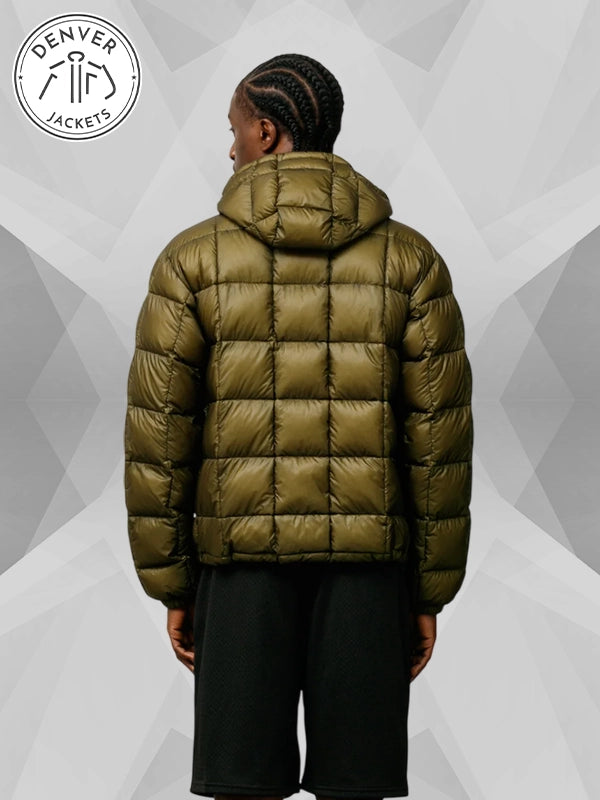 Olive Green Stussy Midweight Puffer Jacket With Hood