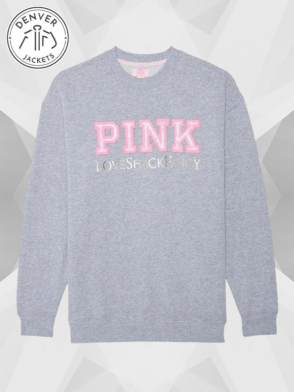 PINK x LoveShackFancy Crew Sweatshirt Grey