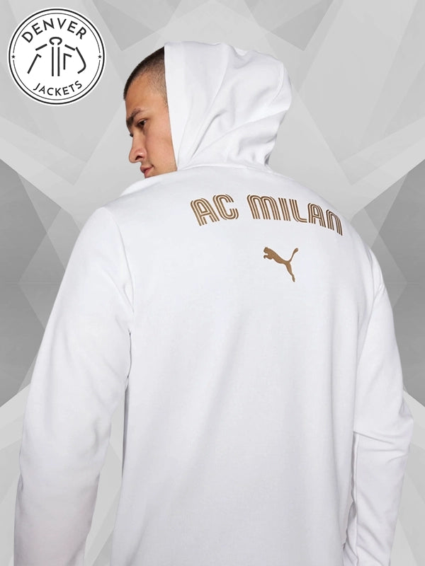 PUMA AC Milan Casuals White Hooded Jacket