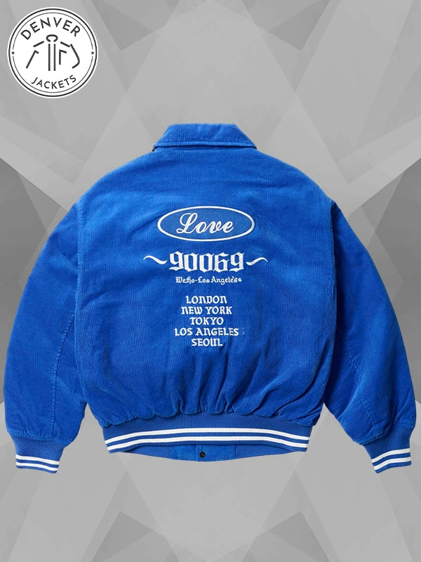 Palace Love Varsity Bomber Jacket Blue
