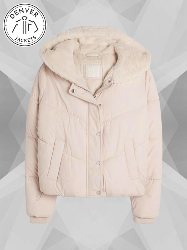 Pink Hollister Puffer Jacket