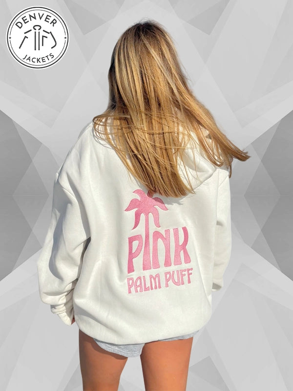 Pink Palm Puff Classic Puff Hoodie In Pink Opal