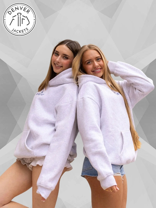 Pink Palm Puff Classic Puff Hoodie in Cloud