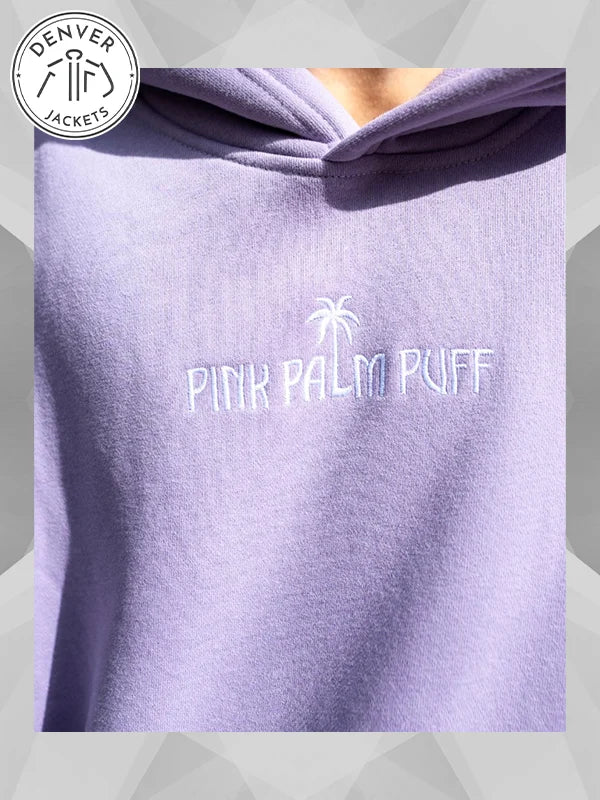 Pink Palm Puff Classic Puff Purple Hoodie