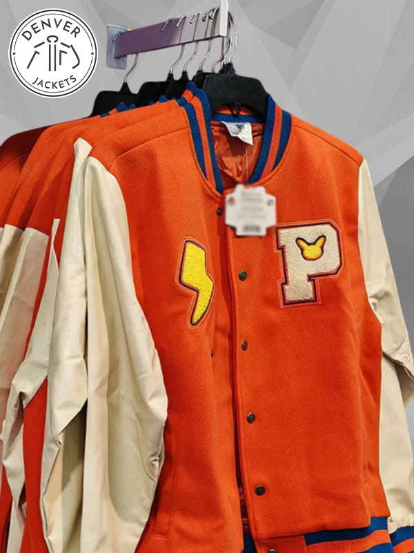 Pokemon Worlds 2025 Pikachu Varsity Jacket Orange