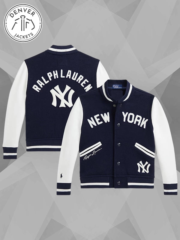 Preschool Polo Ralph Lauren Navy Yankees Fleece Jacket Navy