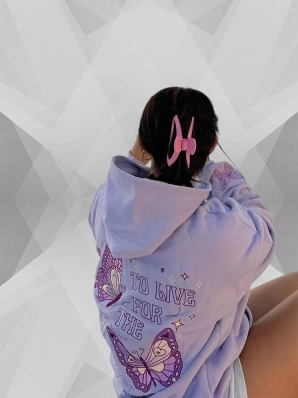 Purple To Live For The Hope Of It All Hoodie Pink Palm Puff