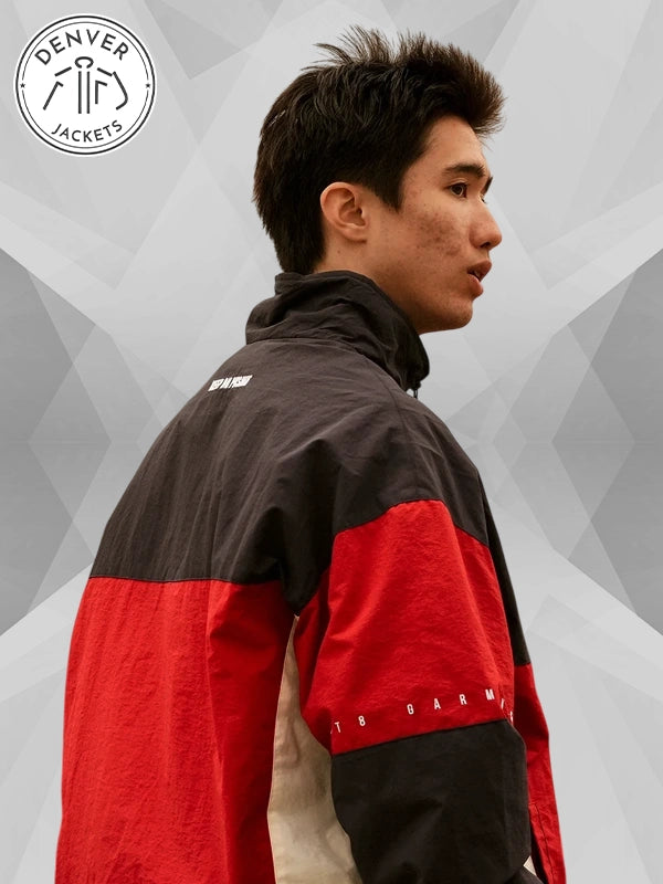 Qt8 Garments Old Track Jacket Red and Black