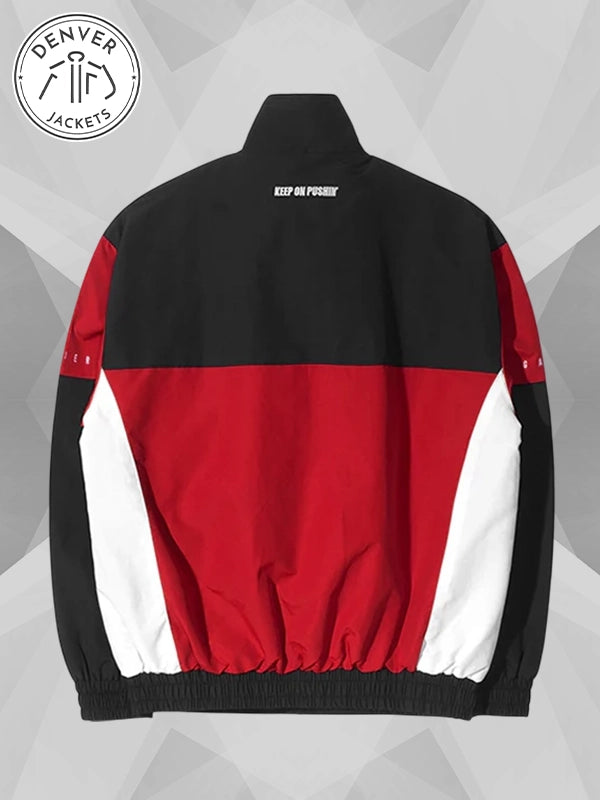 Qt8 Garments Old Track Jacket Black Red
