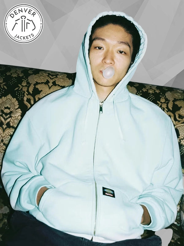 Quilted Lined Zip Up Supreme x Dickies Hoodie Light Blue