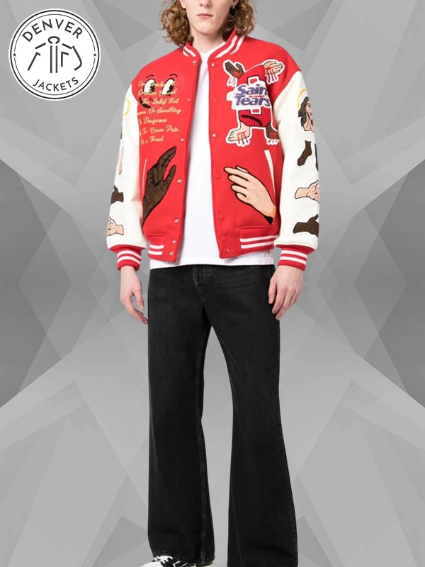 Red Varsity Saint Tears Jacket