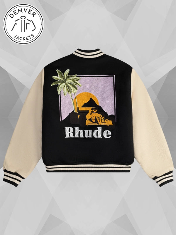 Rhude Gp Varsity Jacket Black