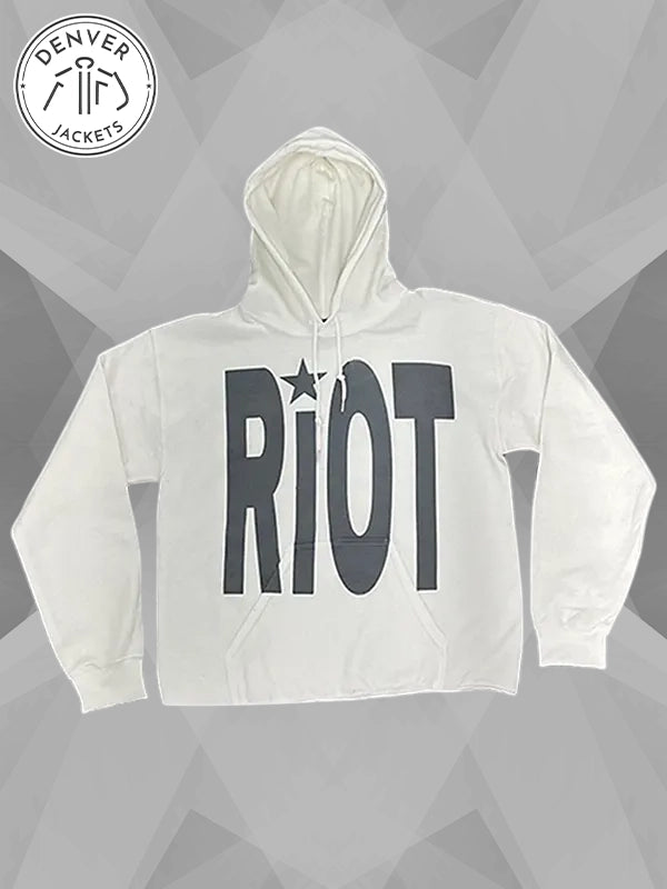 Riot Hoodie Sweatshirt In White