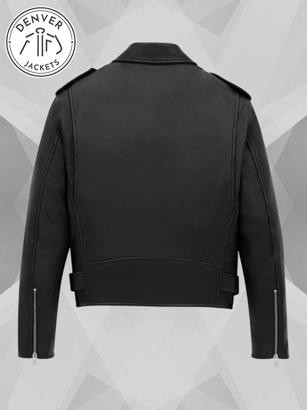 Saint Laurent Black Leather Biker Jacket