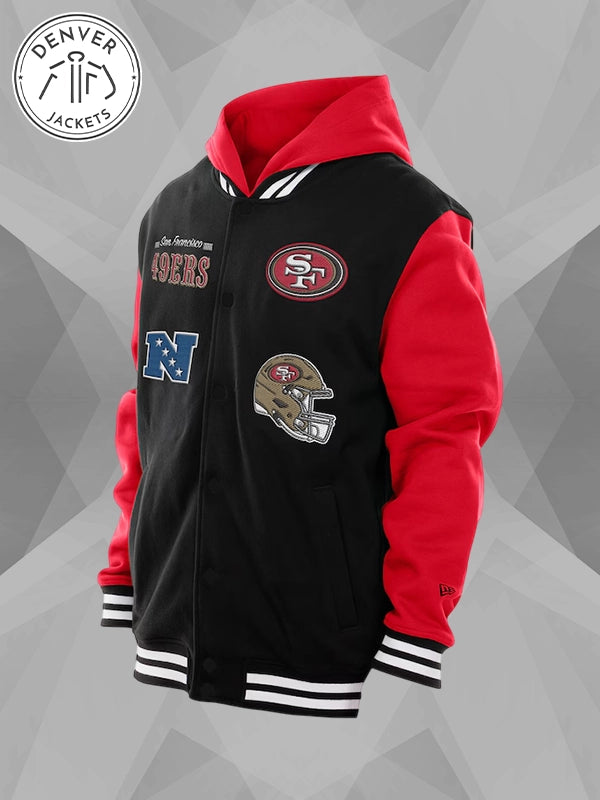 San Francisco 49ers New Era Hoodie Jacket Black Red