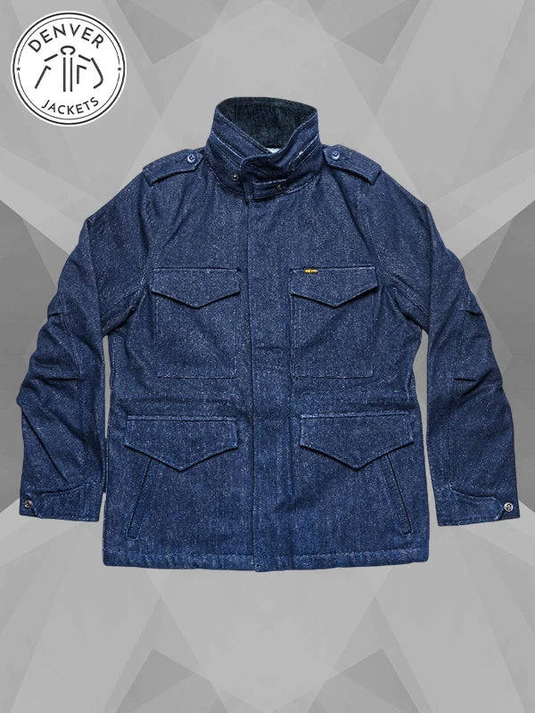 Self Edge Indigo Denim M65 Field Jacket Iron Heart