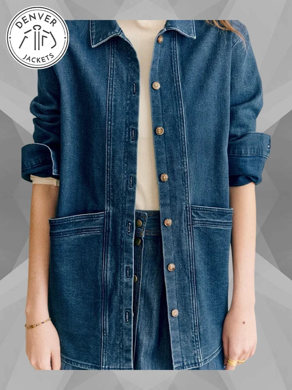 Sezane Will Blue Denim Jacket