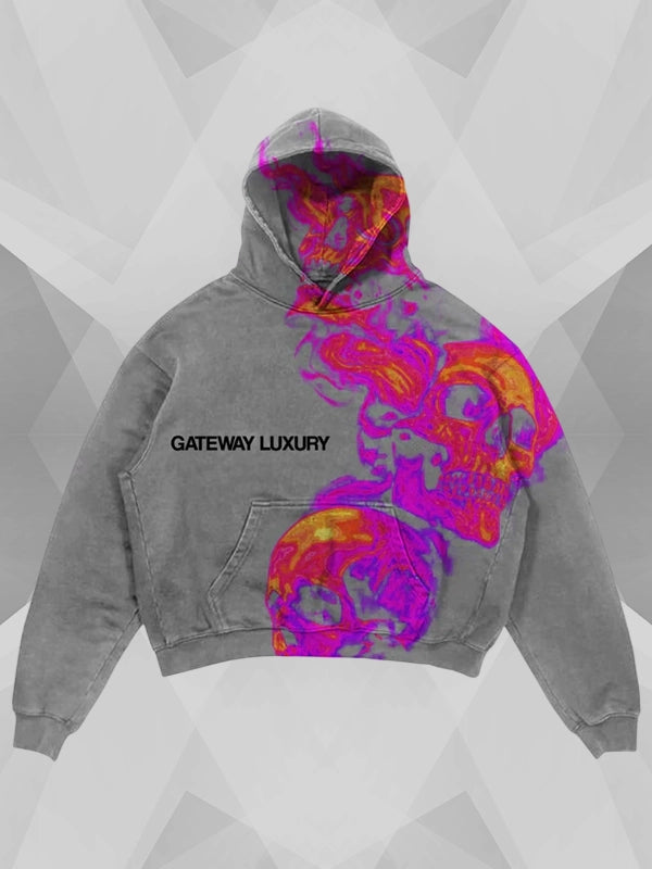 Skully Gateway Luxury Grey Hoodie