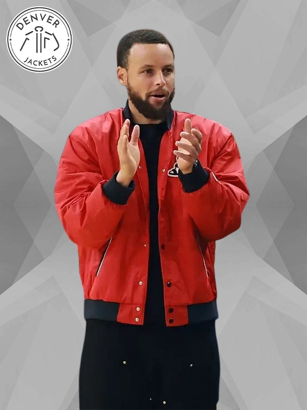 Steph Curry Red Varsity Jacket