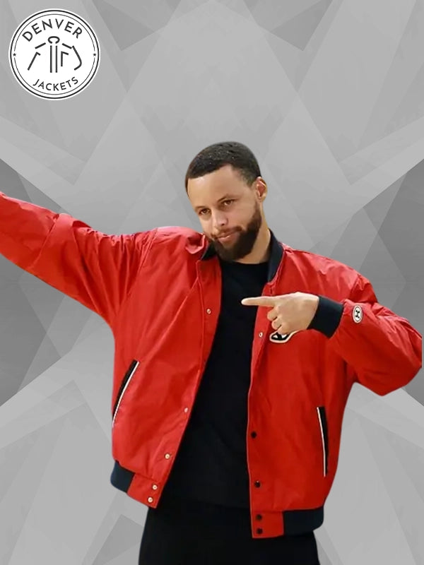 Steph Curry Varsity Jacket Red