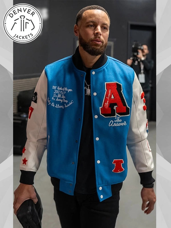 Stephen Curry Allen Iverson The Answer Varsity Jacket