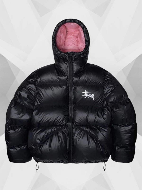 Stussy Puffer Jacket Pink Inside