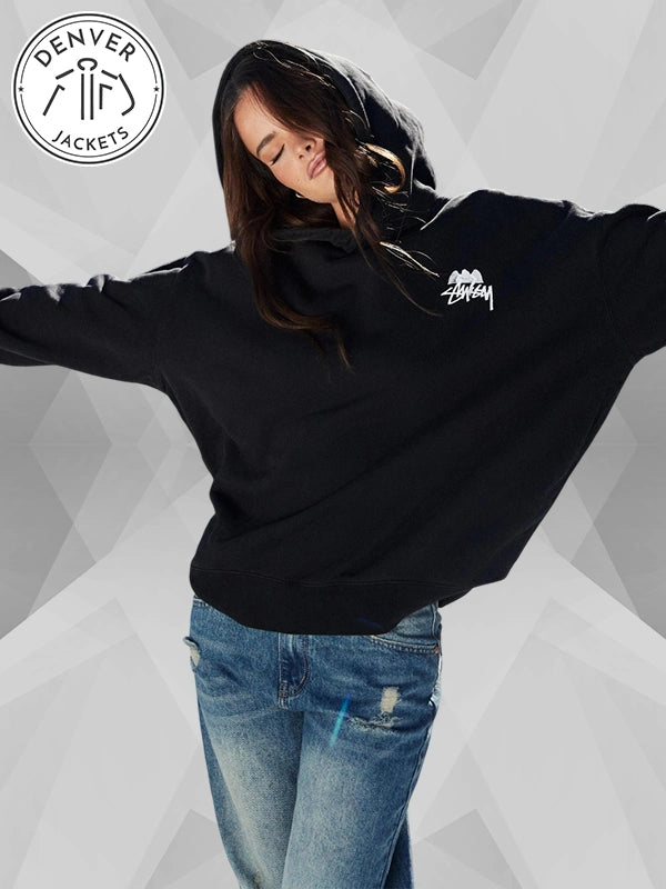 Stussy Angel Oversized Black Hoodie