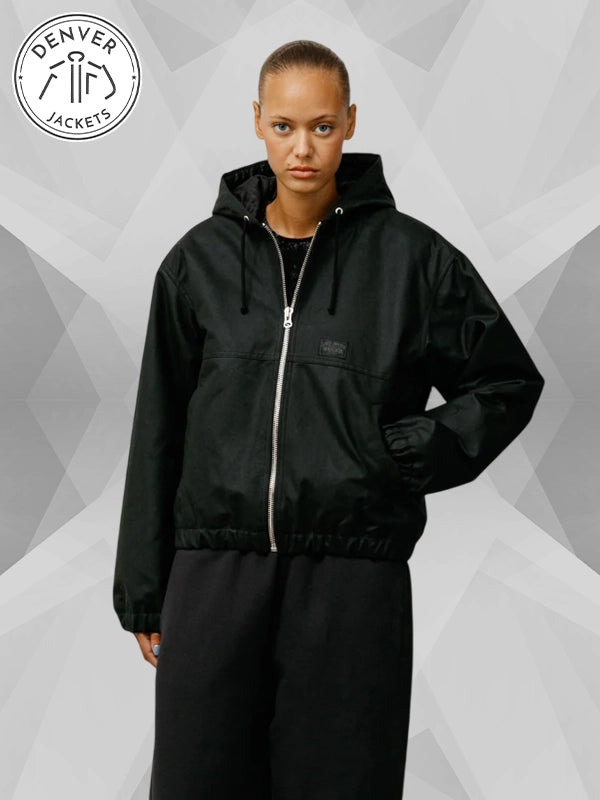Stussy Black Waxed Cotton Work Jacket