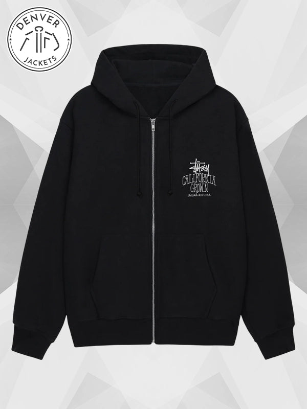 Stussy Cali Grown Zip Hoodie Black