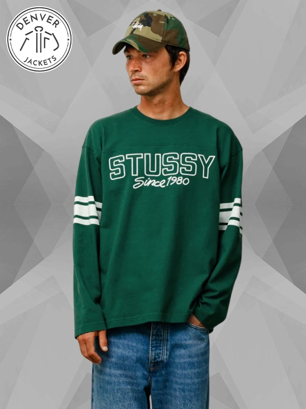 Stussy Football Crew Jumper Green